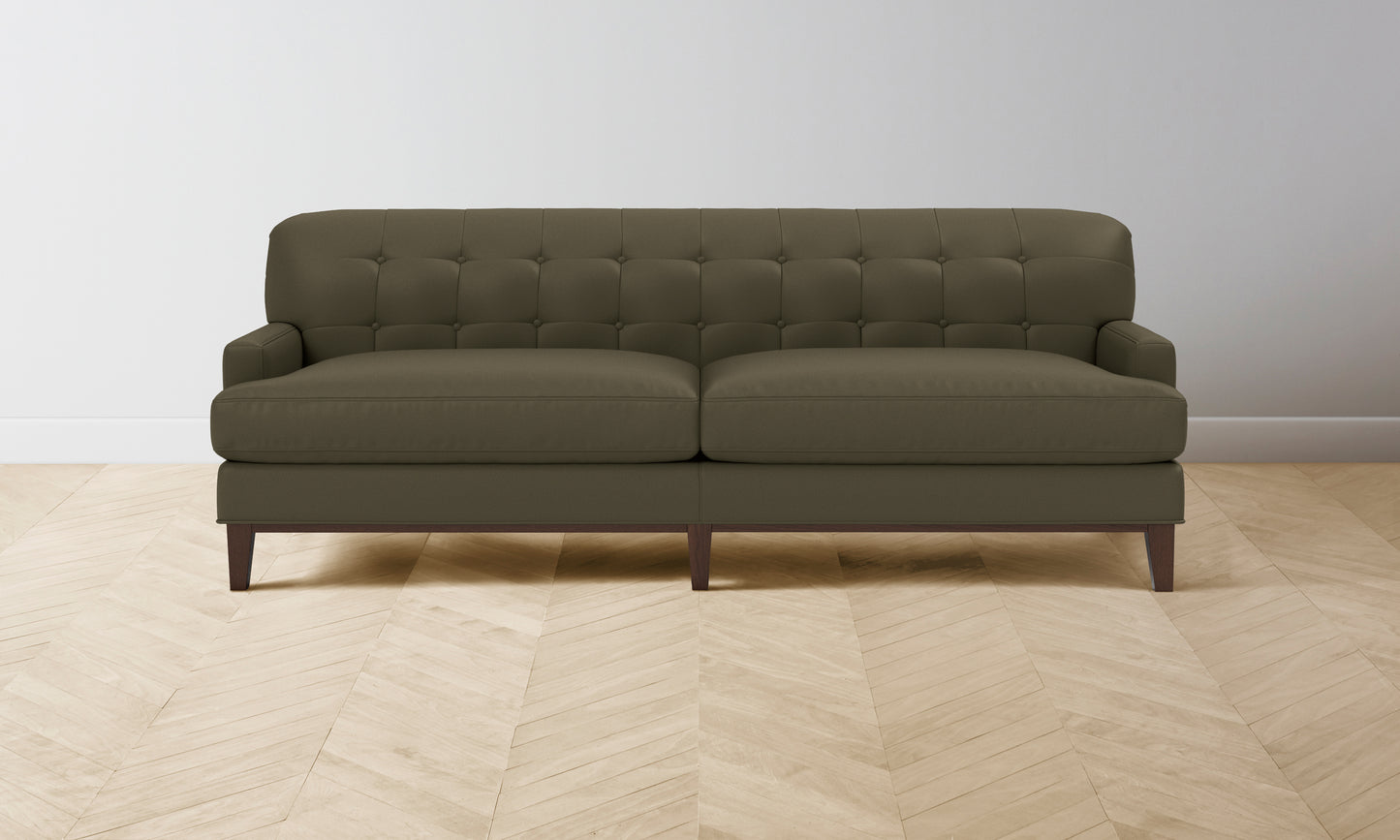 The Ludlow Sofa - Pebbled Leather Truffle