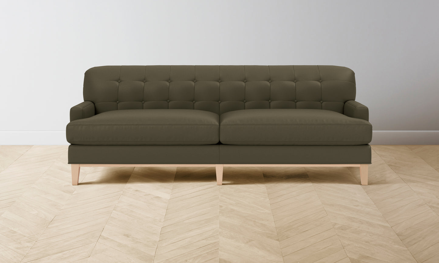 The Ludlow Sofa - Pebbled Leather Truffle