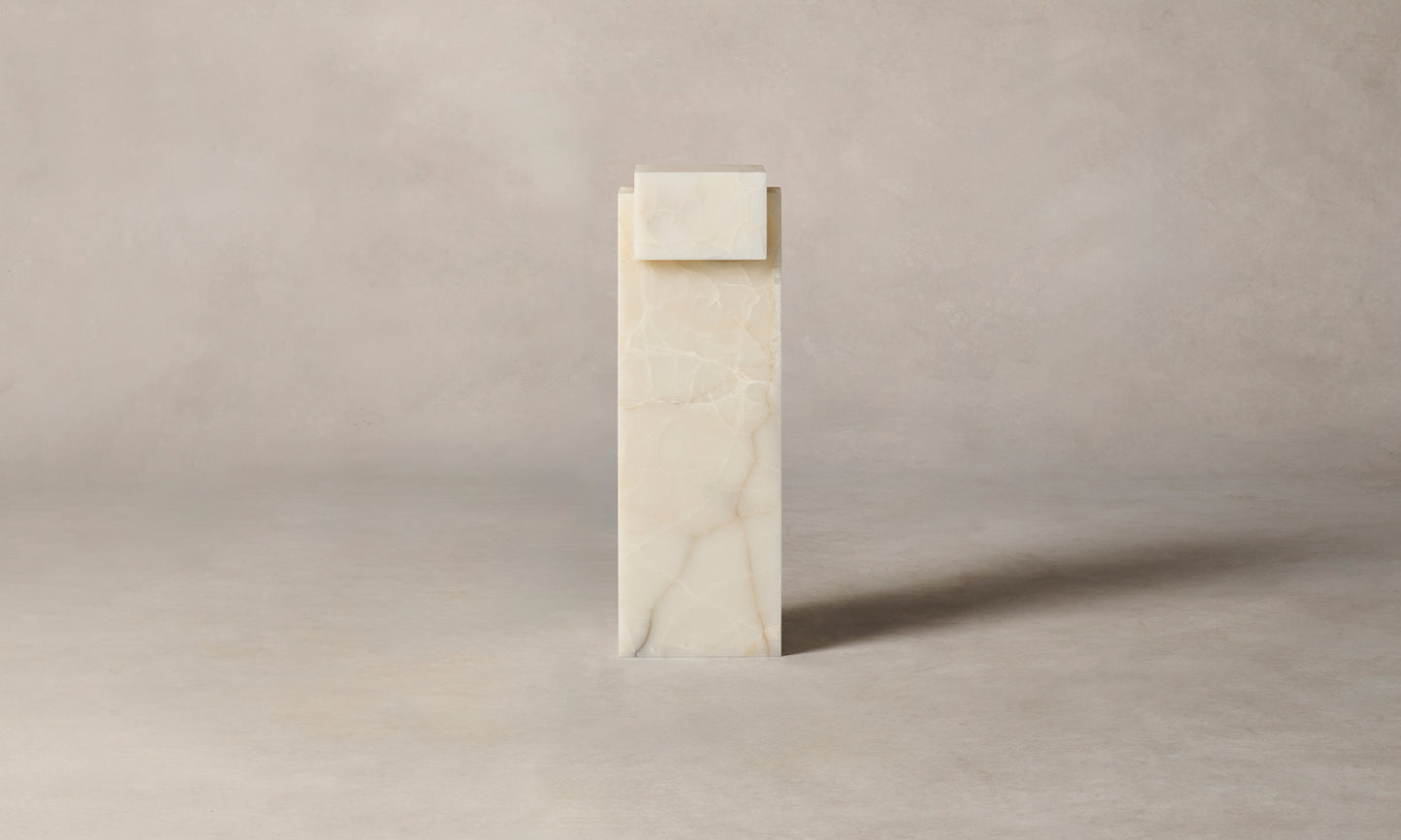 basel white onyx pedestal plinth