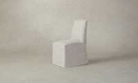 beacon slipcovered dining chair in white linen