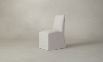 beacon slipcovered dining chair in white linen