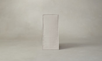 beacon slipcovered dining chair in white linen, back view