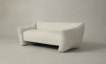 bond settee sofa in white leather - angle view