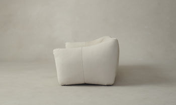 bond settee sofa in white leather - side view