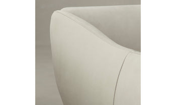 bond settee sofa in white leather - close up view