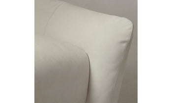 bond settee in white leather - close up view