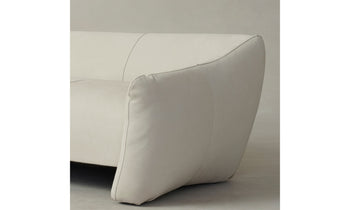 bond settee sofa in white leather - arm view