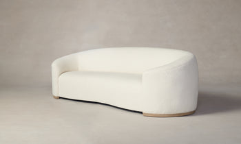 chelsea curved back sofa in white boucle