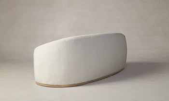 chelsea curved sofa in white boucle - back view