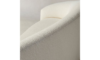 chelsea curved sofa in white boucle - close up