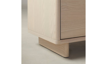 clinton small white dresser in white ash wood - close up