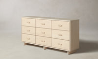 clinton 9 drawer dresser in white ash wood - side view