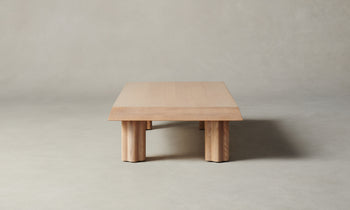 dean rectangular oak coffee table in light oak - side view