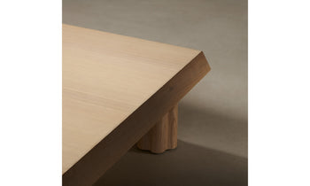 dean oak coffee table in light oak - view from top