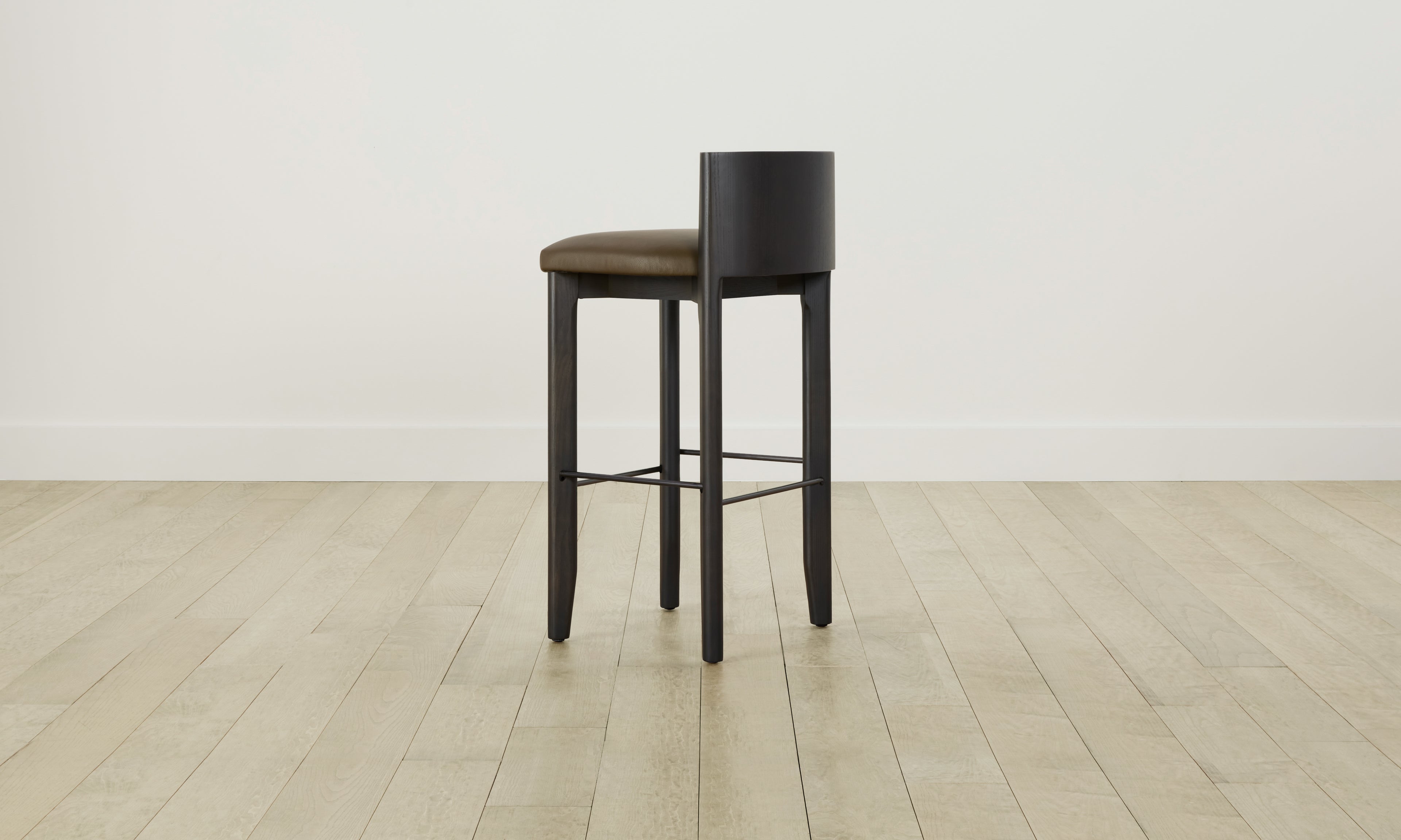 The Delancey Bar & Counter Stool - Pebbled Leather Truffle
