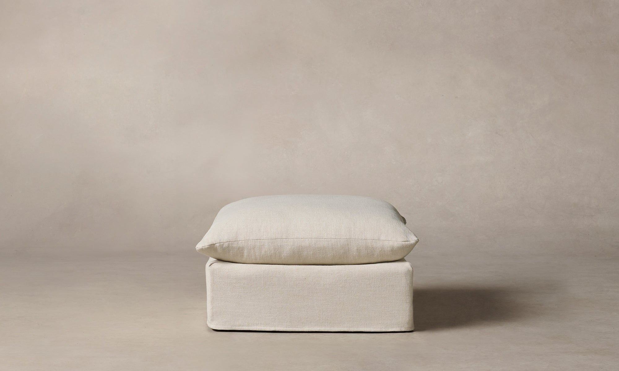 dune white linen upholstered ottoman