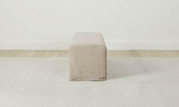 franklin beige linen bench - view from the side