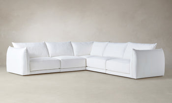 jones modular corner sectional sofa in snow white linen