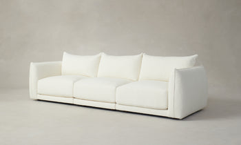 jones modular sofa in white boucle with 3 seats - angle view