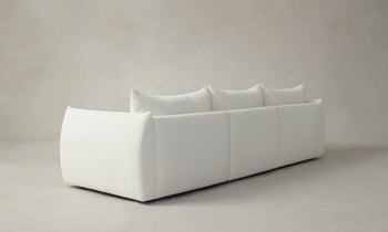 jones modular sofa in white boucle with 3 seats - back view