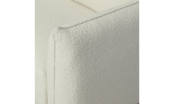 jones modular sofa in white boucle with 3 seats - close up view