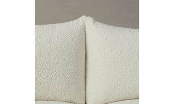 jones modular sofa in white boucle - cushion close up view