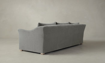 lenox sofa in grey mohair fabric with back cushions - back view