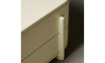 marais white lacquered two drawer nightstand