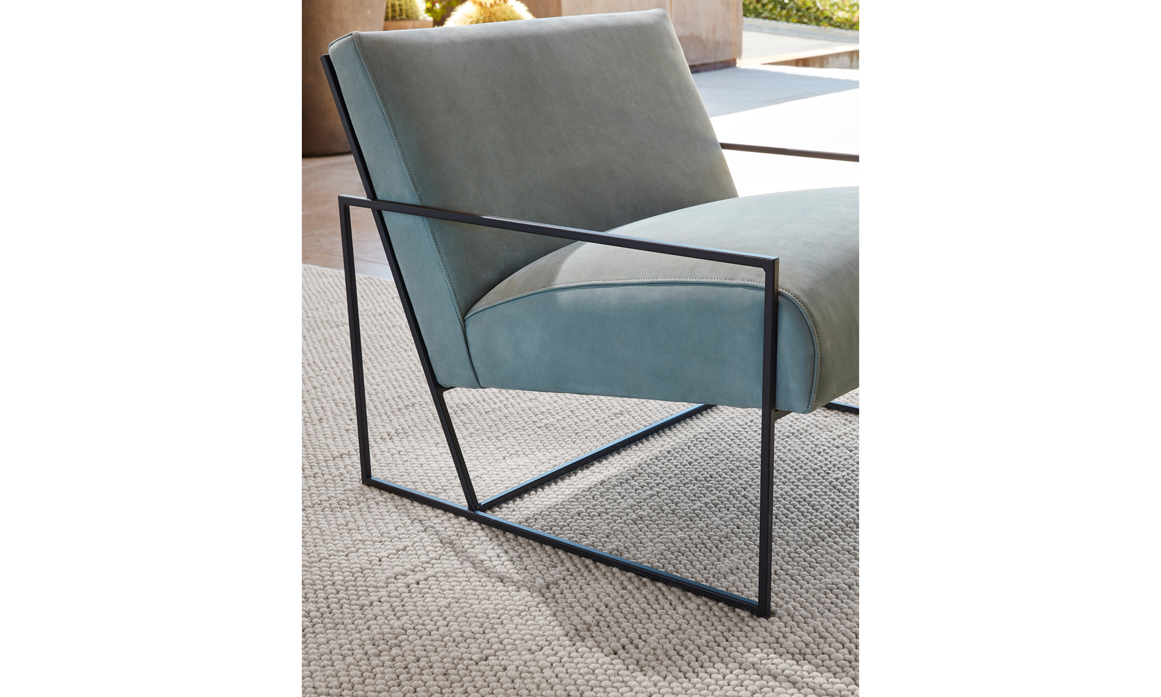 The Mercer Chair in Nubuck Leather Tide by Maiden Home