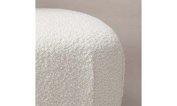 perry brown shearling ottoman - close up