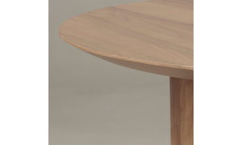 reade demilune console table in light ash wood - view from top