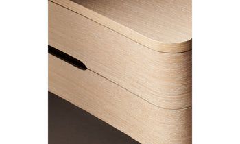 rivington 2 drawer nightstand in white oak wood - close up view