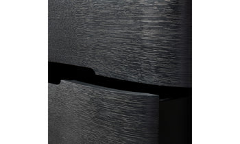 rivington nightstand in black oak wood - close up view