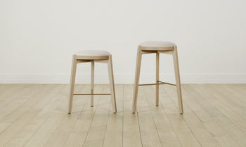 stanton wood barstool and counter stool in white ash wood with white leather seat