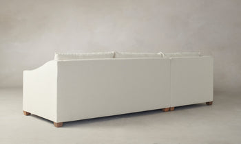 sullivan corner sectional sofa in white melange weave fabric - back view