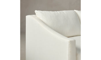 sullivan corner sectional sofa in white melange weave fabric - close up view