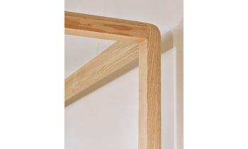 ash wood canopy bed close up