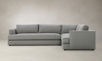 varick l-shaped sectional sofa in grey melange weave fabric