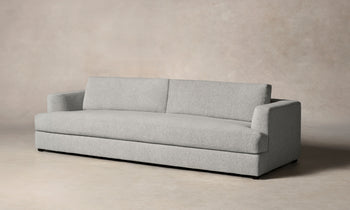 varick sofa in grey woolen boucle, angle view