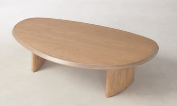 vestry oak wood coffee table - top view