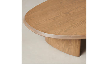 vestry oak wood coffee table - close up from top