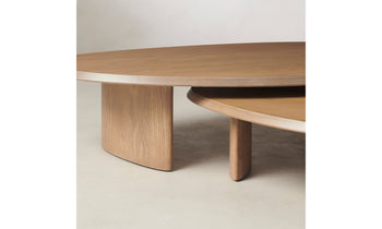 vestry nesting coffee tables in oak wood