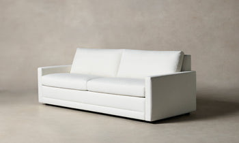 warren white linen sleeper sofa - angle view