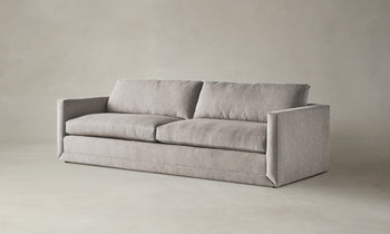 warren sofa in light brown tweed fabric - angle view