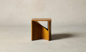 wright side table in golden oiled oak - side view