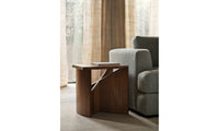 wright side table in natural walnut wood in a modern living room