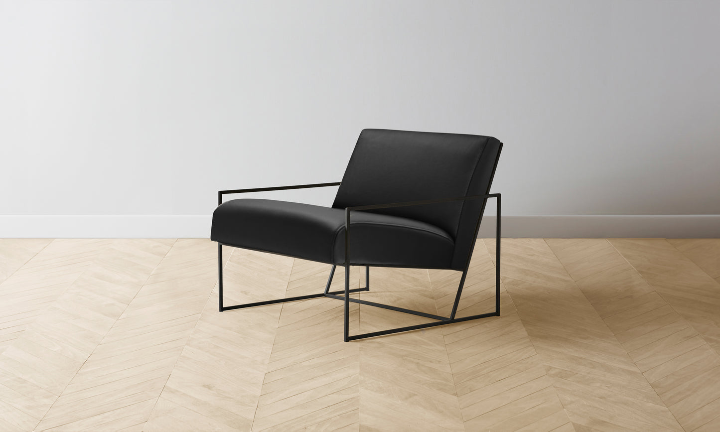 The Mercer Chair - Pebbled Leather Ink