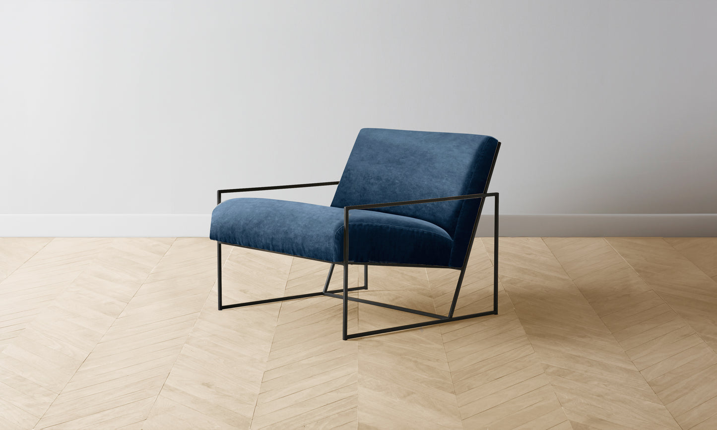 The Mercer Chair - Performance Velvet Sapphire