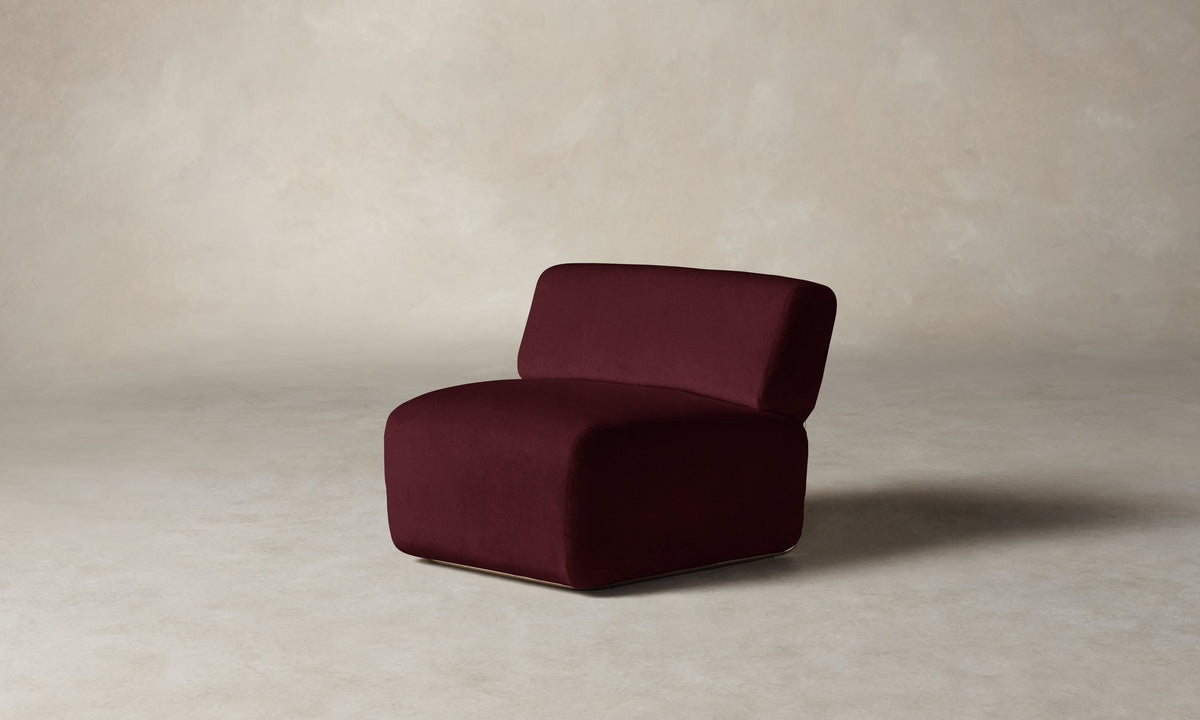 The Miles Modular Chair - Performance Velvet Cabernet