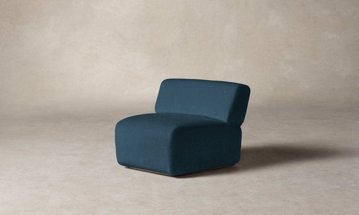 The Miles Modular Chair - Performance Velvet Sapphire